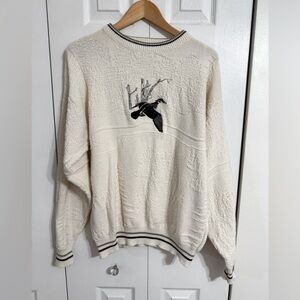 Vintage FieldMaster men’s crewneck sweater embroidered nature scene size large